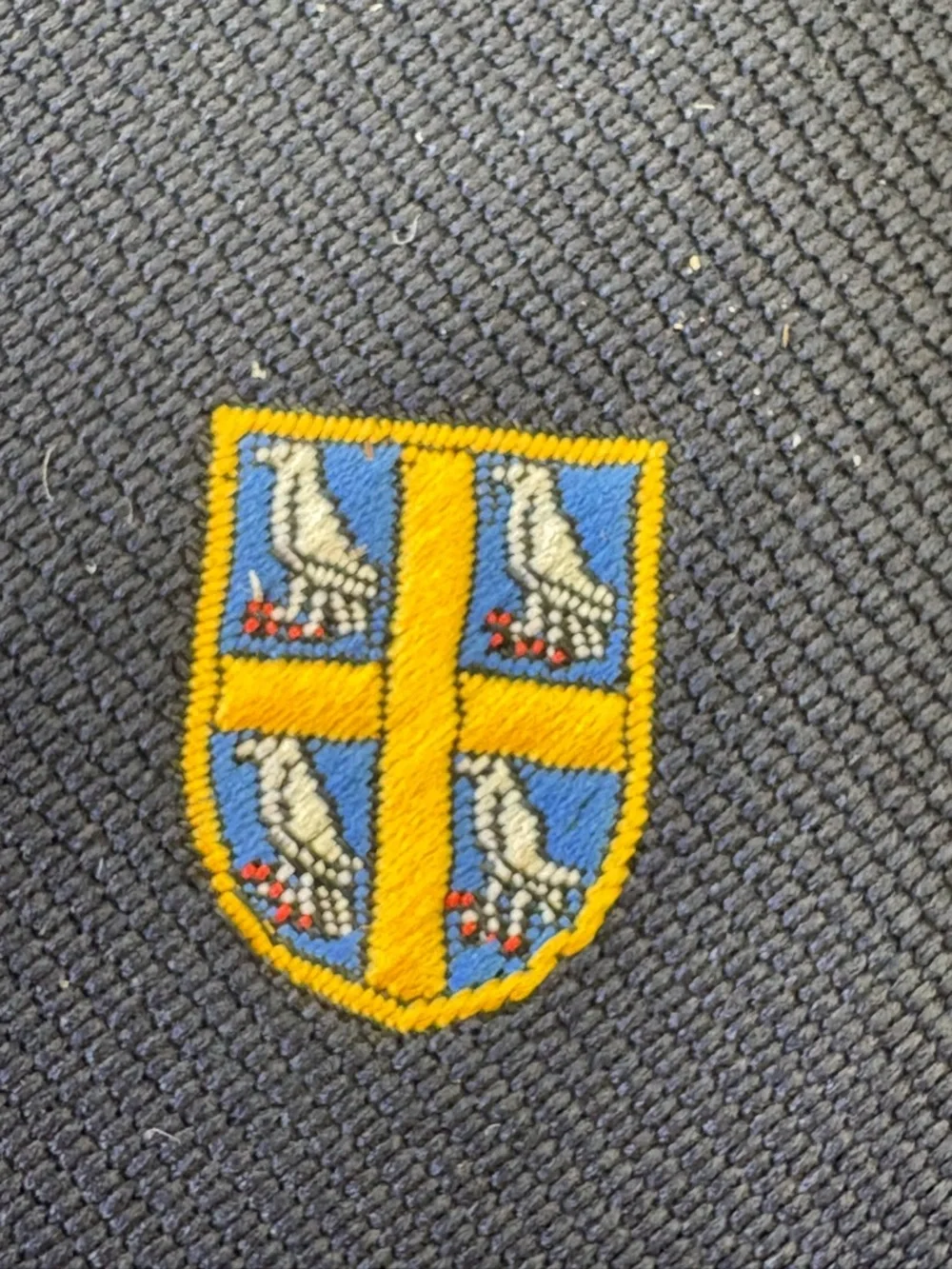 Vintage Browns of Bermuda Crest Tie • Navy Club Preppy • Made in Great Britain